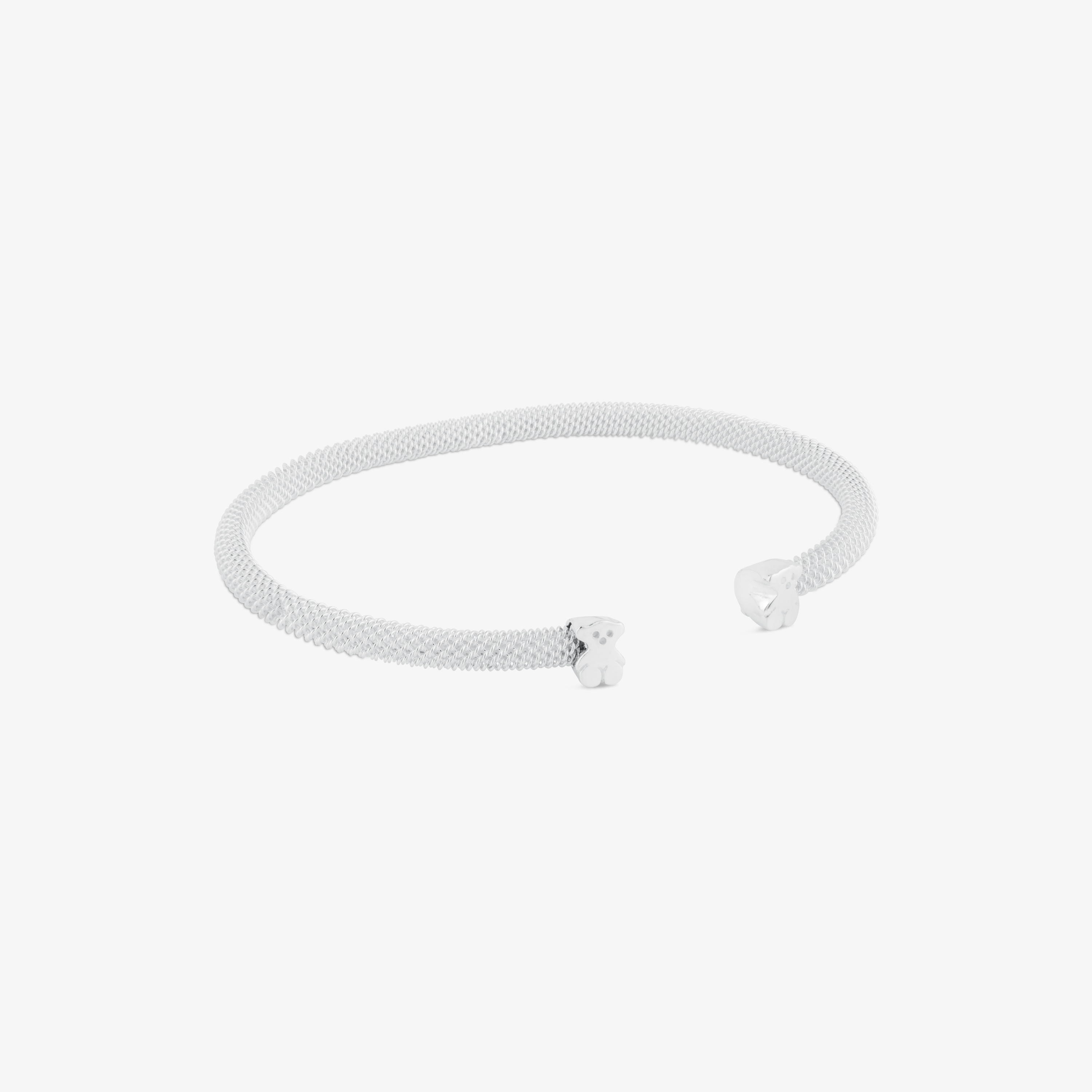 Silver TOUS Mesh Bracelet Bear motif