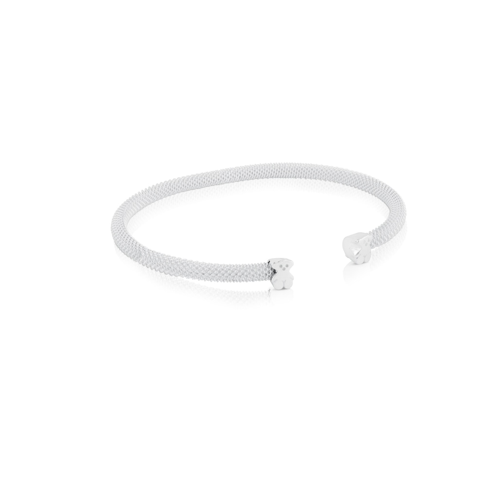 Silver TOUS Mesh Bracelet Bear motif
