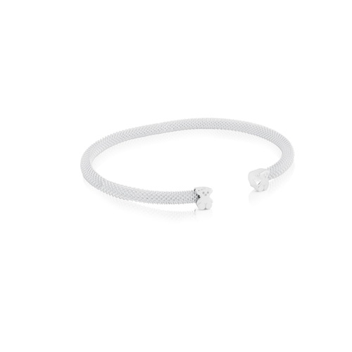 Silver TOUS Mesh Bracelet Bear motif