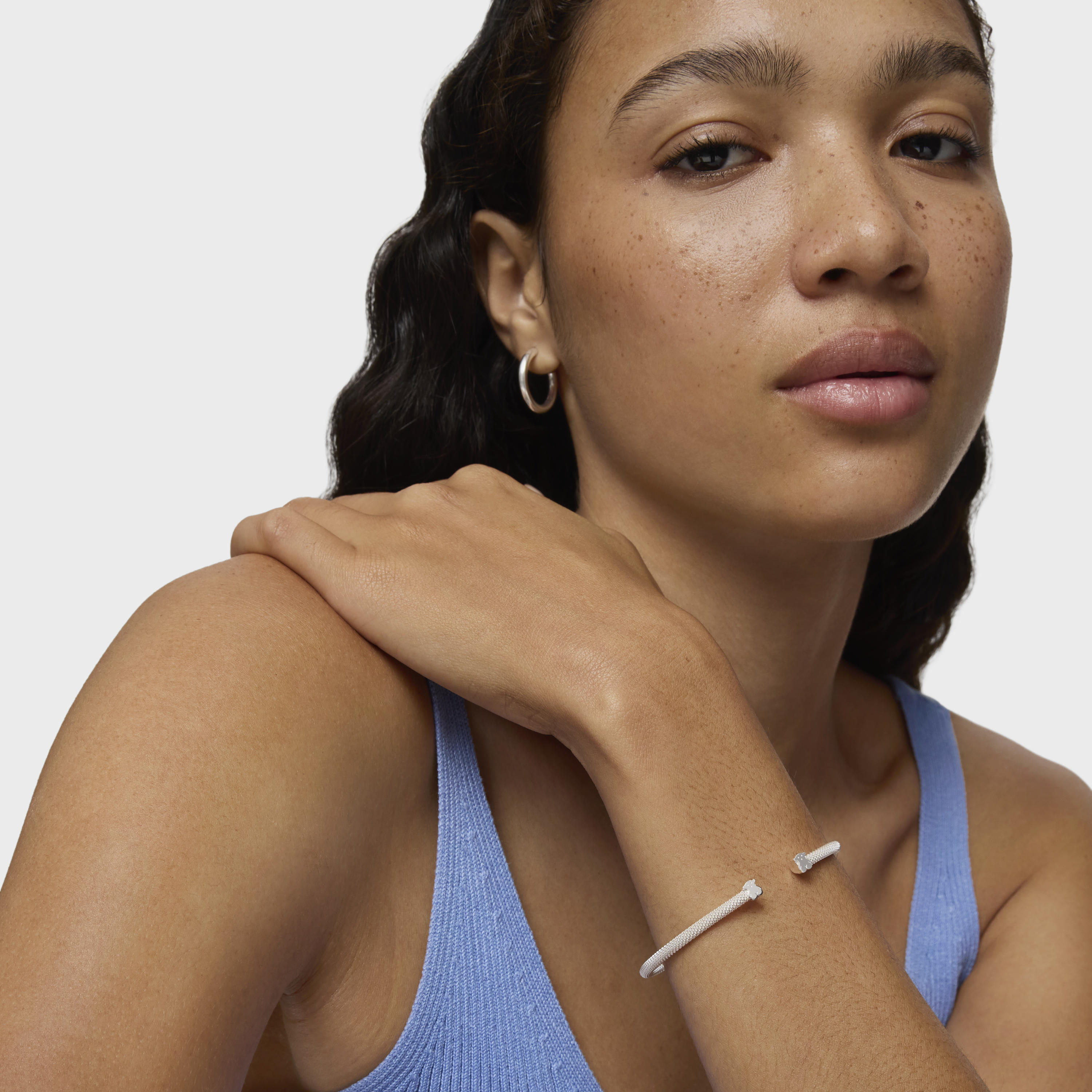 Silver TOUS Mesh Bracelet Bear motif
