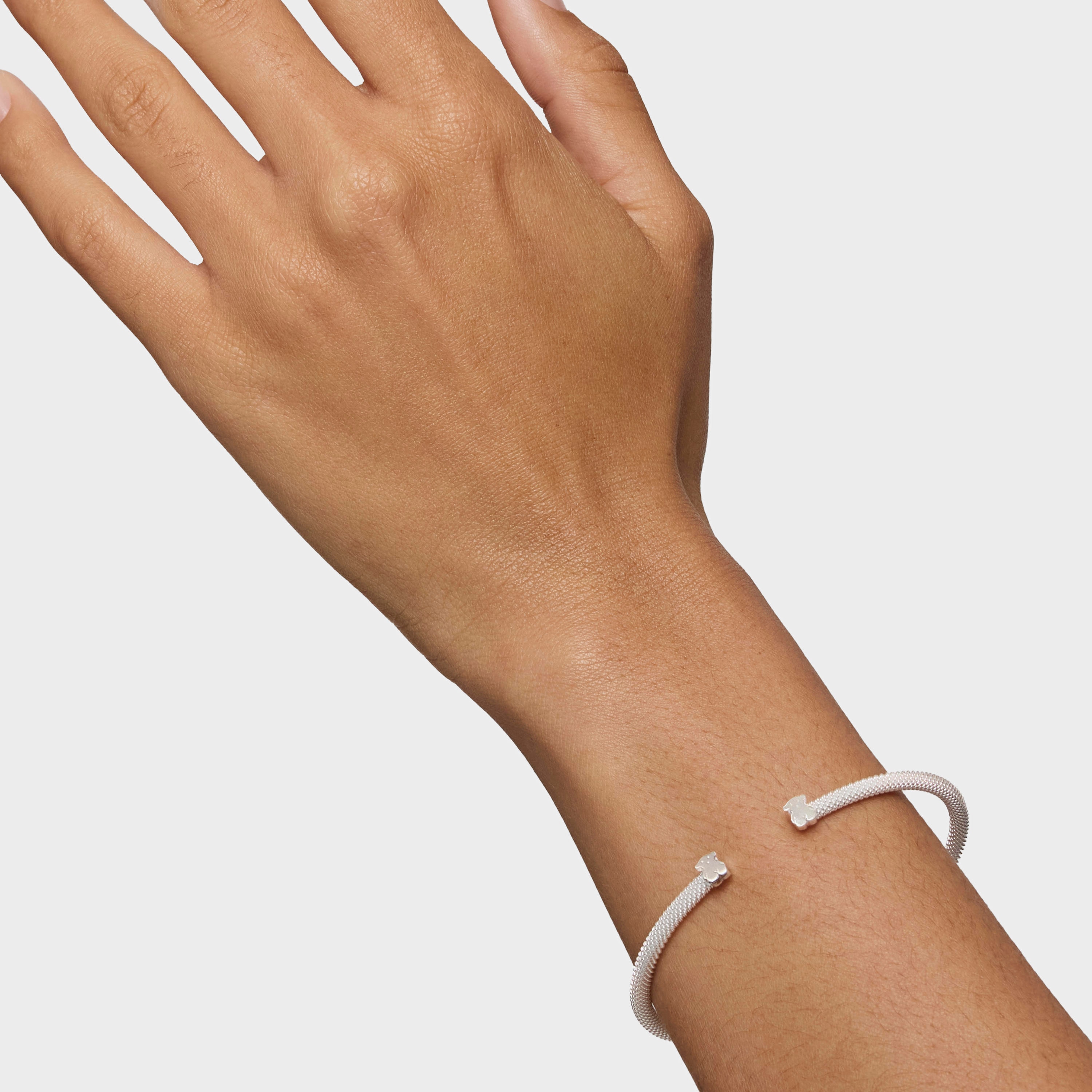 Silver TOUS Mesh Bracelet Bear motif
