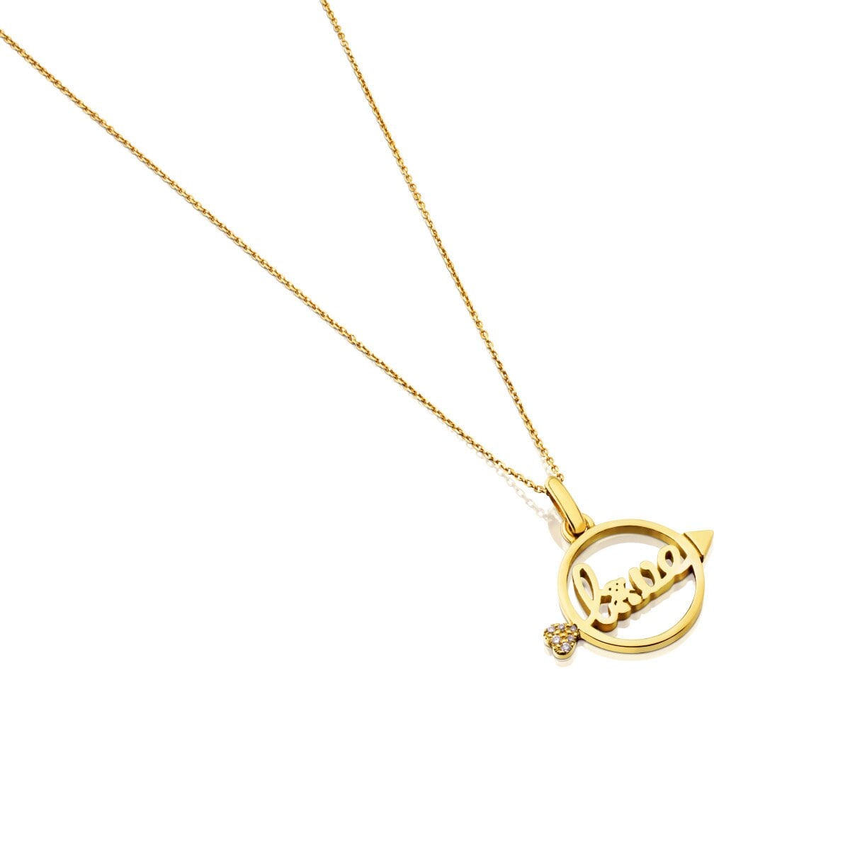 Gold San Valentin Necklace with Diamond