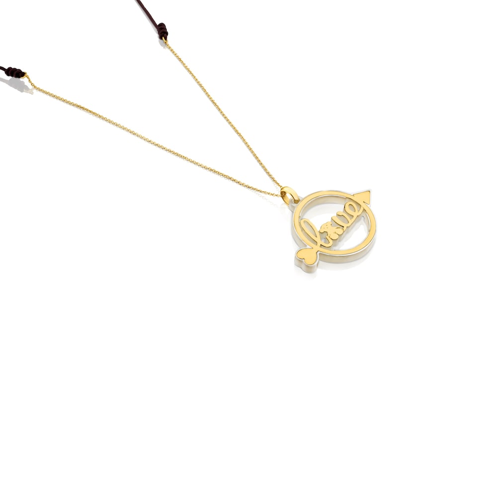 18K Solid Gold San Valentin Necklace with Mother-of-Pearl