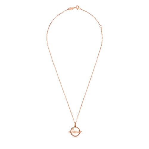 Rose Vermeil Silver San Valentin Necklace with Sapphire