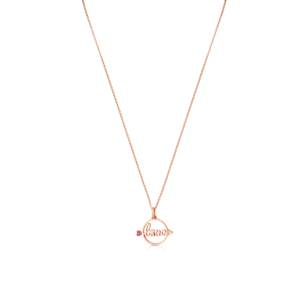 Rose Vermeil Silver San Valentin Necklace with Ruby Rose Vermeil Silver San Valentin Necklace with Ruby