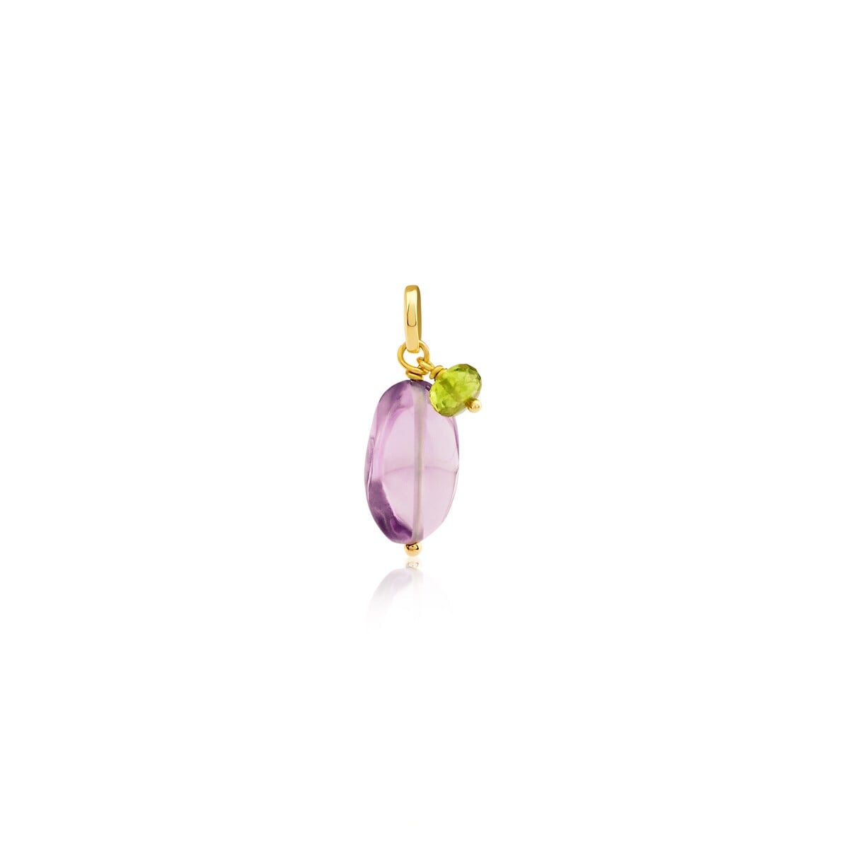 Gold TOUS Color small Pendant with Amethyst and Peridot