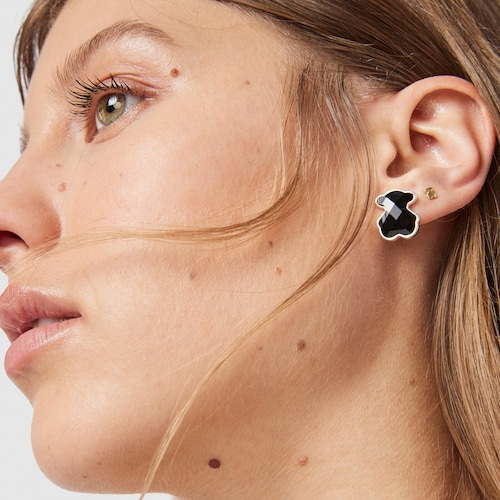 Pendientes de plata y ónix facetado TOUS Color