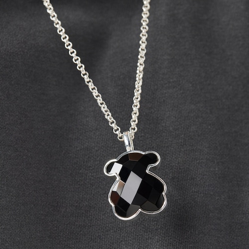 Silver TOUS Color Pendant with faceted onyx 3,3cm