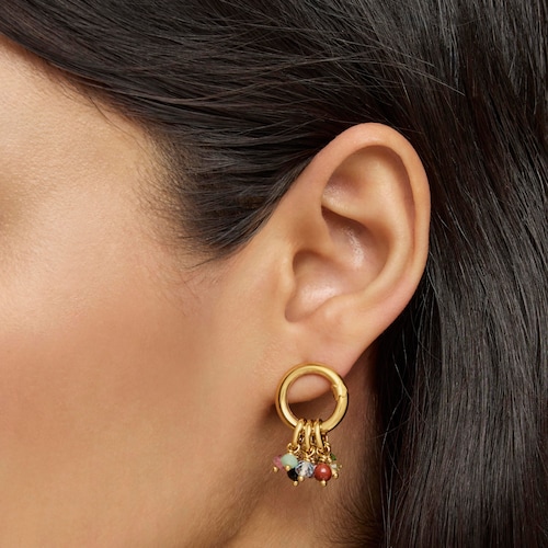 Confezione di Anelli con placcatura in oro 18 kt su argento e gemme Hold