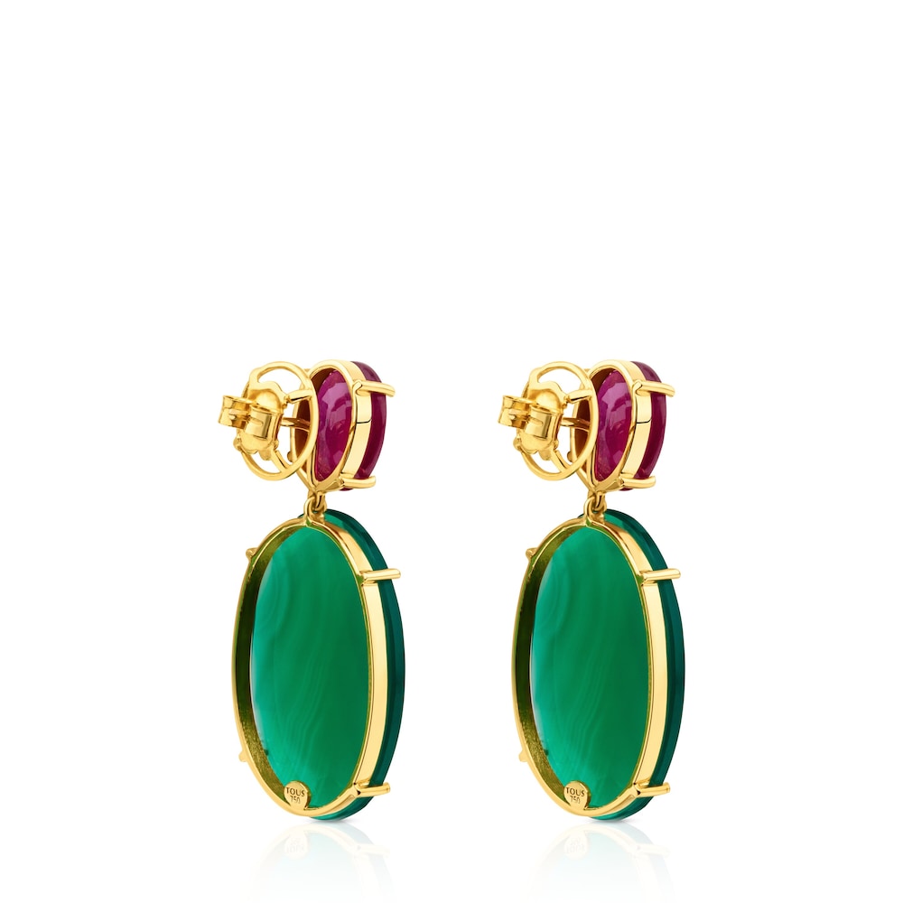 ATELIER Best Sellers Earrings in Gold with Ruby and Chrysoprase