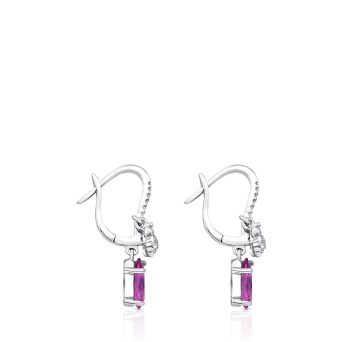 ATELIER Precious Gemstones Earrings in white Gold with Diamonds and Sapphires