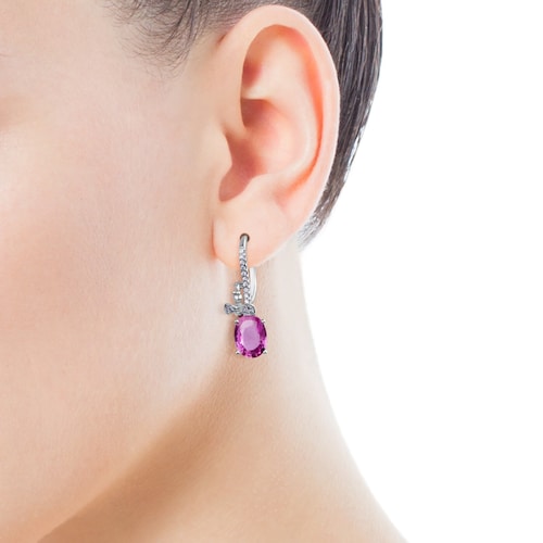 ATELIER Precious Gemstones Earrings in white Gold with Diamonds and Sapphires