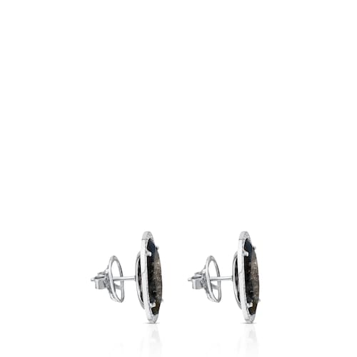 ATELIER Dramatic Jewelry Earrings in white Gold with Diamonds and sparkle Quartz