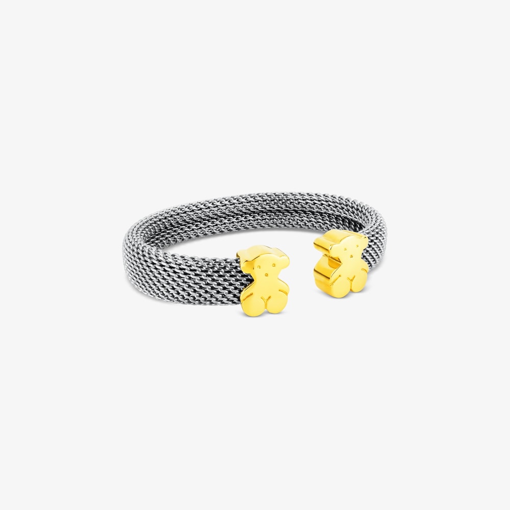 Mesh 18K solid gold Bangle