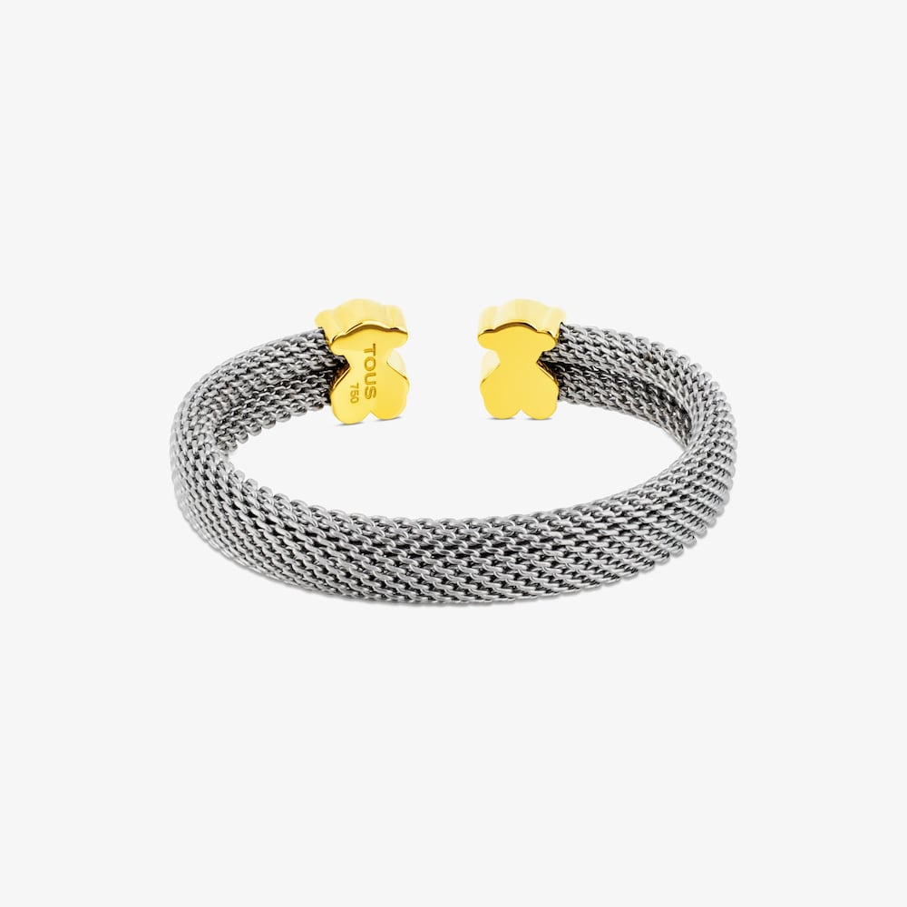 Mesh 18K solid gold Bangle
