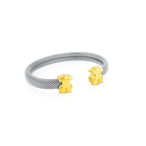 Mesh Steel and Gold Bangle