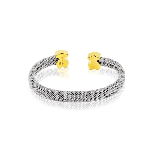 Mesh Steel and Gold Bangle