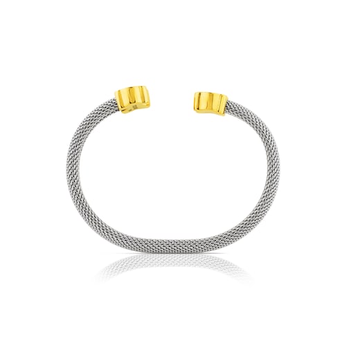 Mesh Steel and Gold Bangle