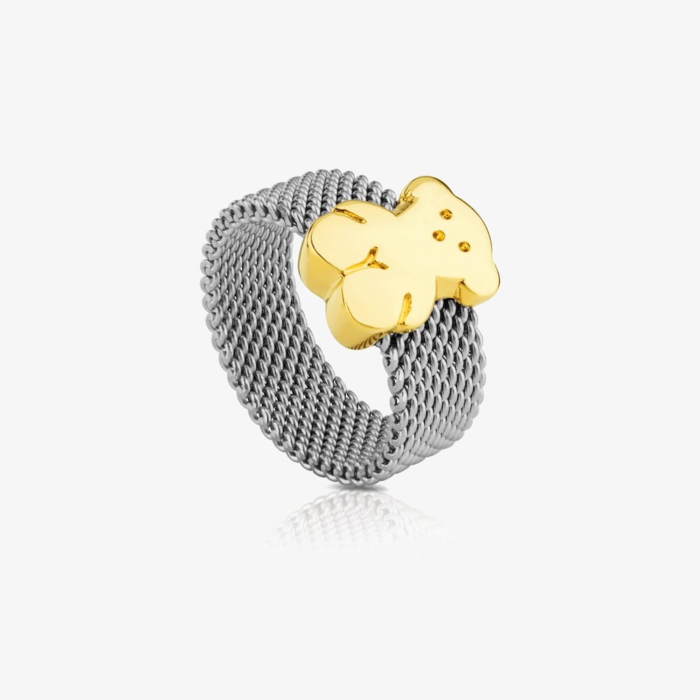 Anillo de acero motivo oso Sweet Dolls