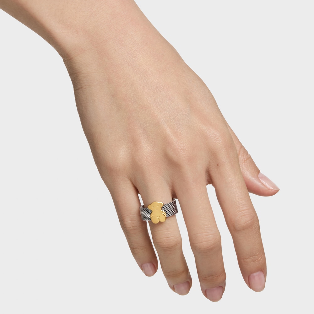 Anillo de acero motivo oso Sweet Dolls