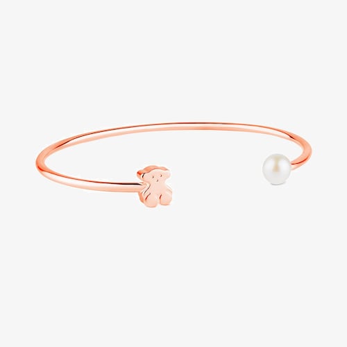 Bracelet Super Micro en Argent Vermeil rose avec Perle