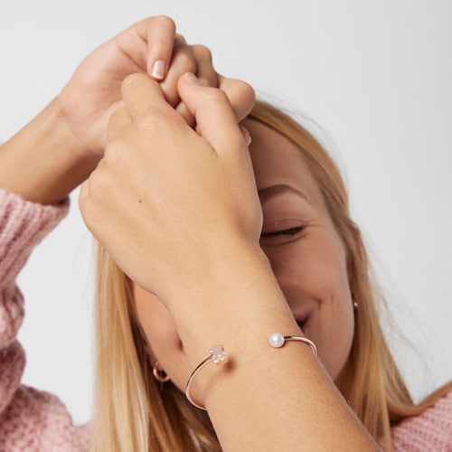 Rose Vermeil Silver Sweet Dolls Bracelet with Pearl
