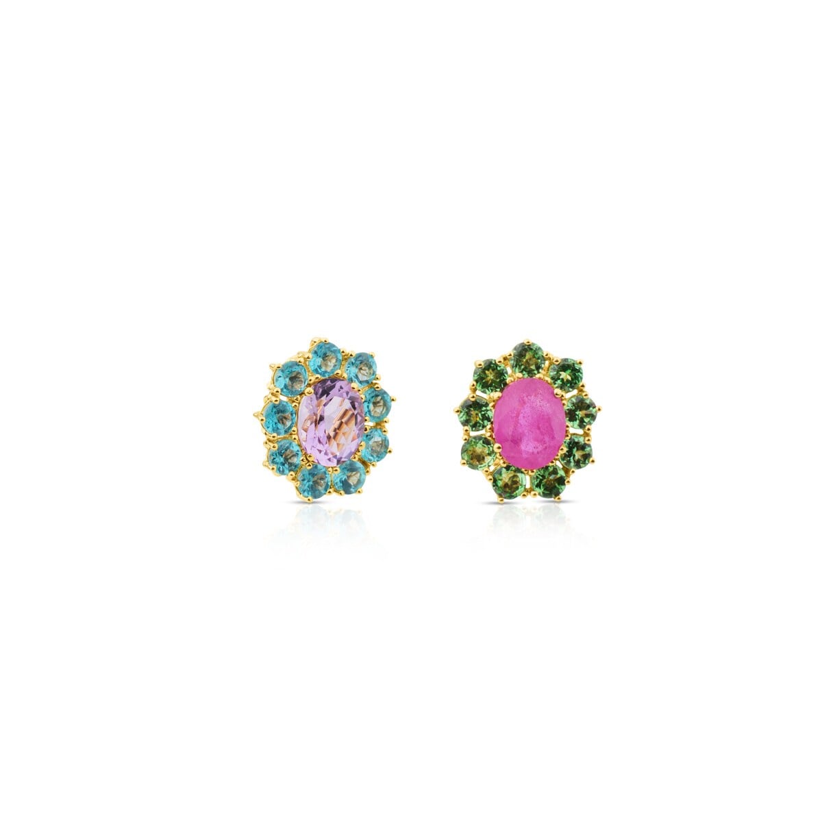 Tous - Pendientes Atelier Tea Time De Oro Con Gemas - Multi