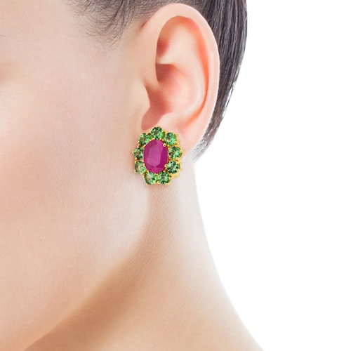 Arracades ATELIER Tea Time d'Or amb Gemmes