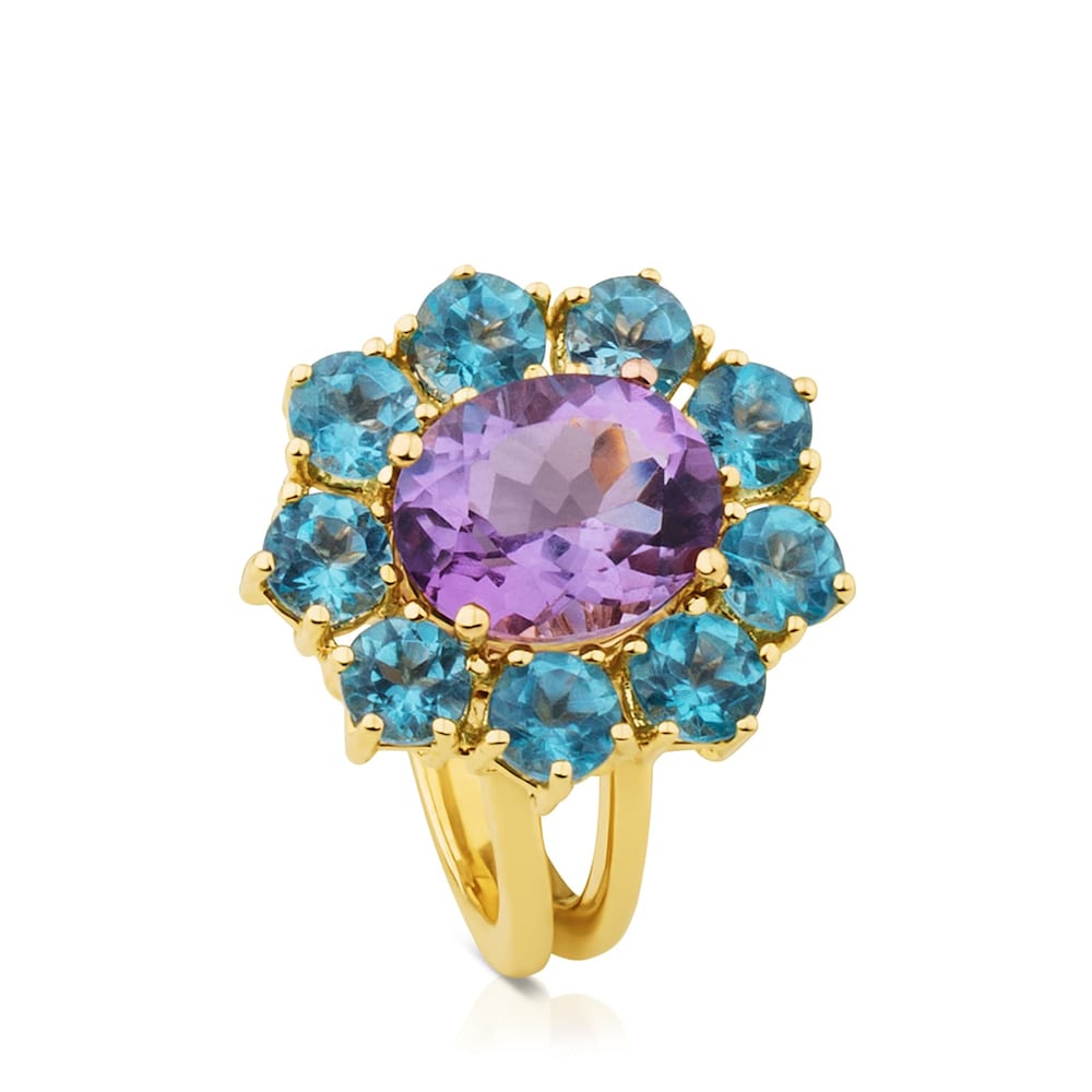 ATELIER Tea Time Ring in Gold with Apatite and Amethyst