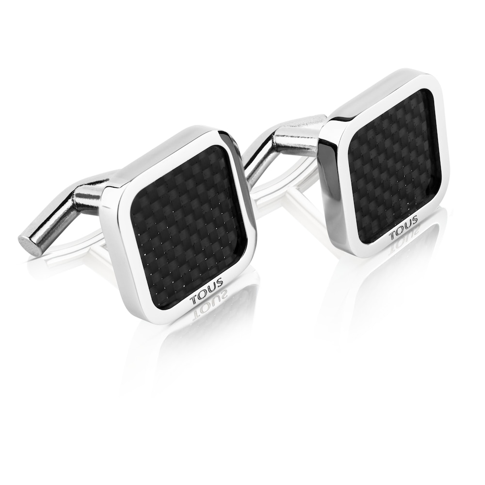 Gemelos en acero y fibra de carbono TOUS Man