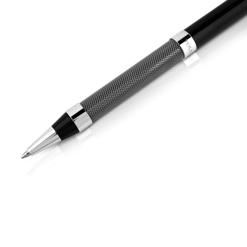 Bol&iacute;grafo lacado en negro y acer TOUS Writing
