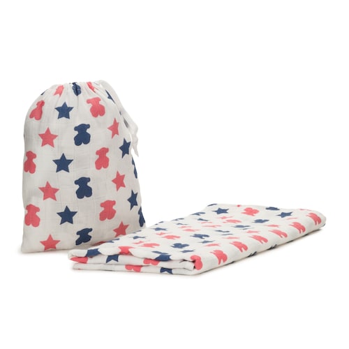 Mantilha com saco gaze Muse Azul Marinho image number 0