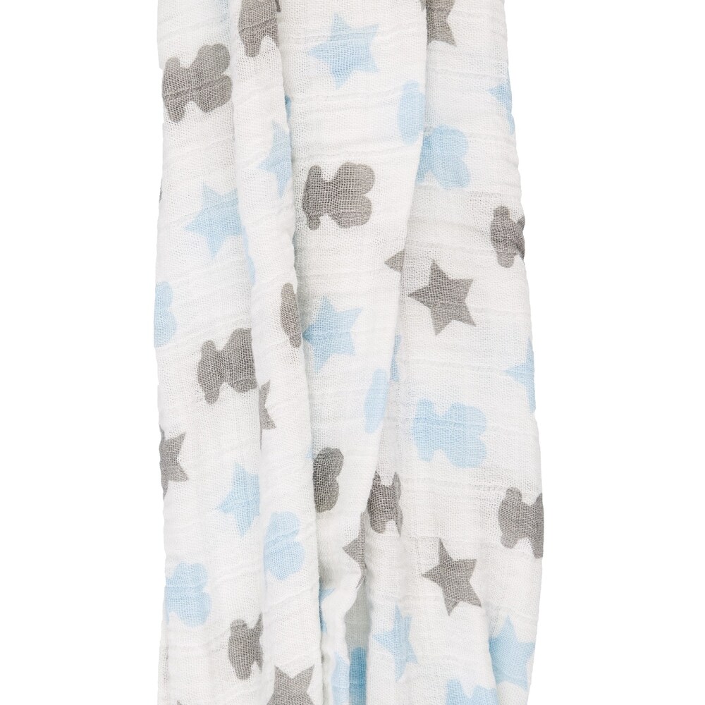 Muse muslin blanket with gauze cover in sky blue