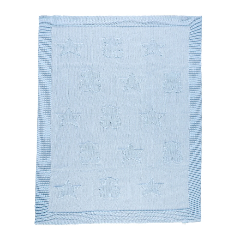 Nile stars and bears blanket in Sky Blue