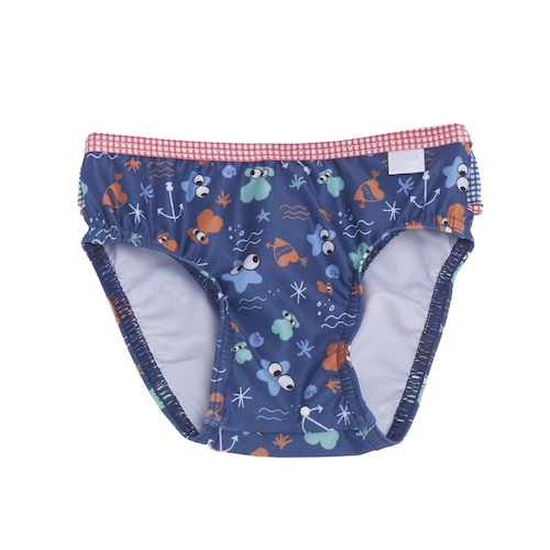 Cuequinha folhos posteriores Swim Face Azul