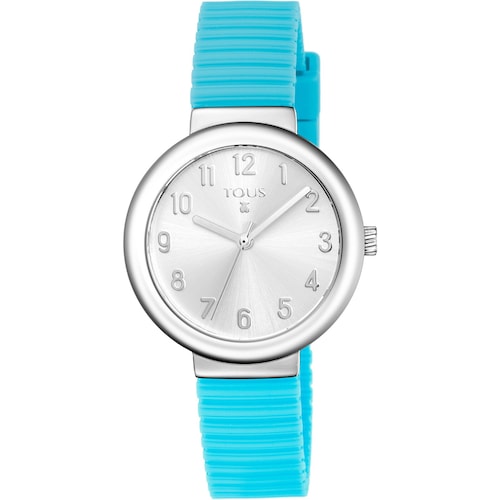 Reloj Rainbow de acero con correa de silicona menta 32mm