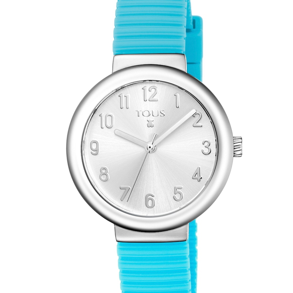 Reloj Rainbow de acero con correa de silicona menta 32mm