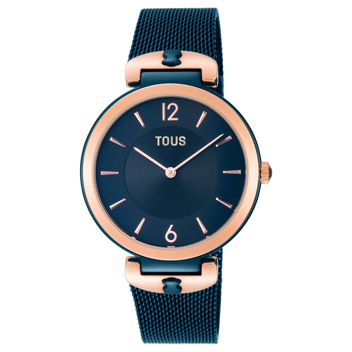 Two-tone rose and blue steel-IP S-Mesh Watch