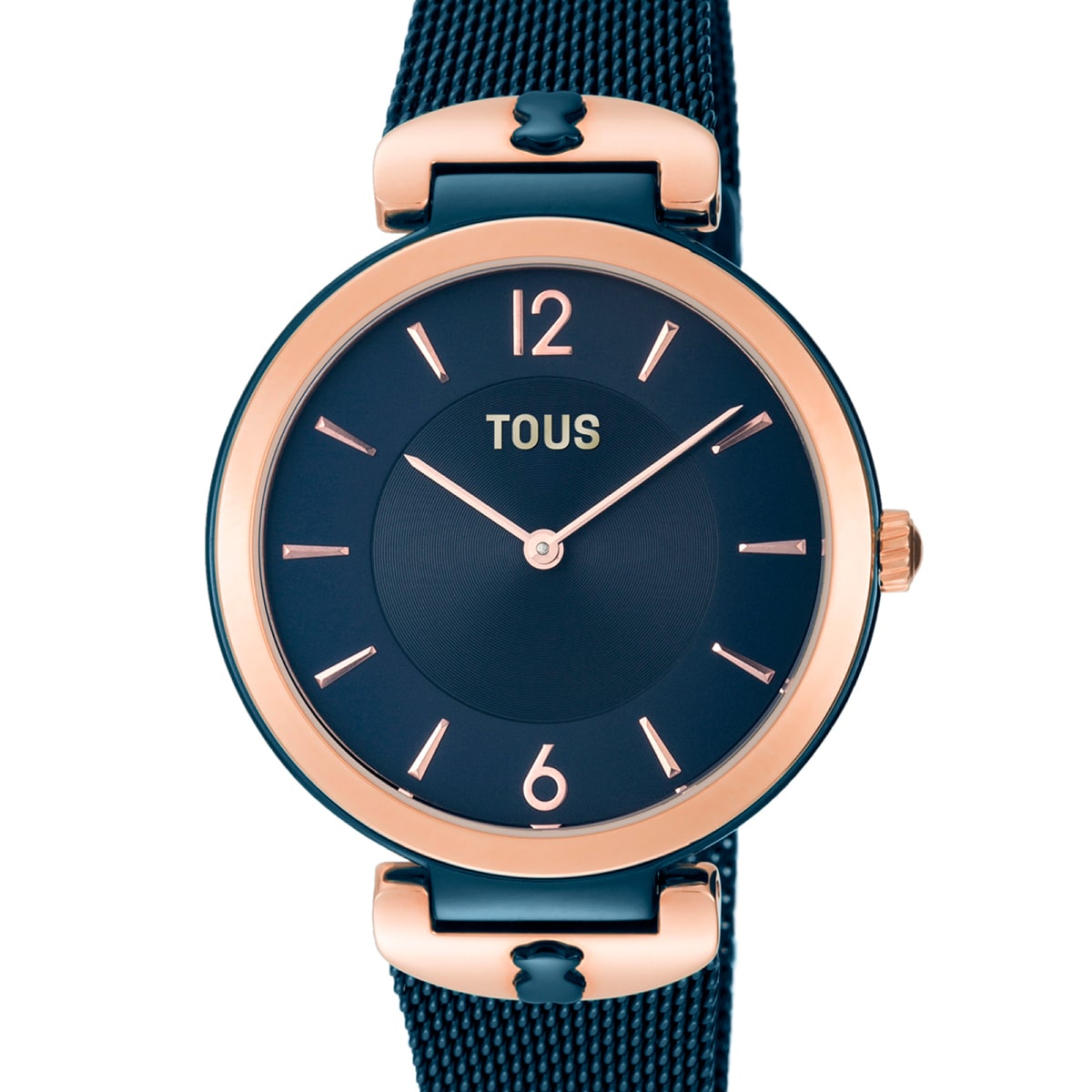Two-tone rose and blue steel-IP S-Mesh Watch