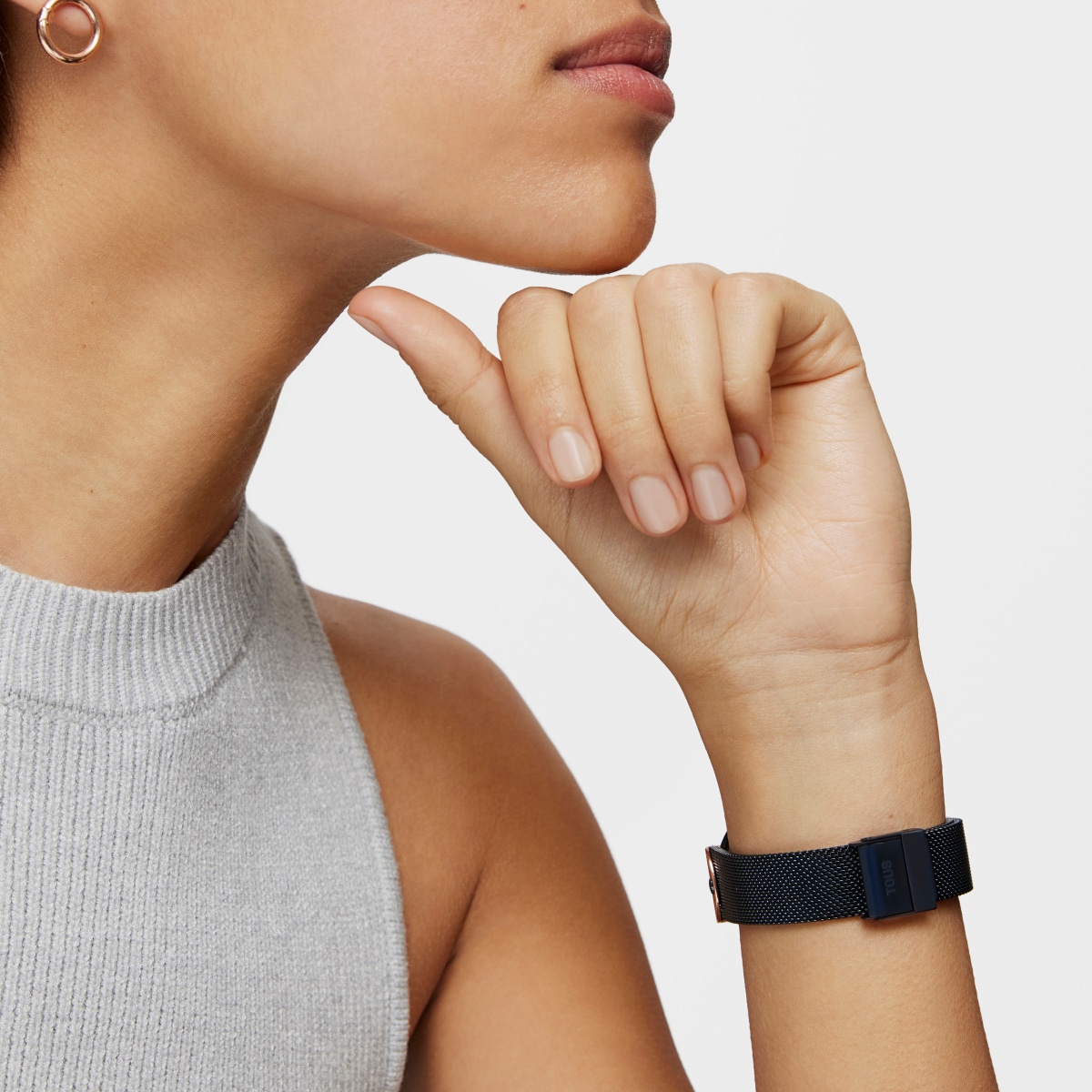 Two-tone rose and blue steel-IP S-Mesh Watch