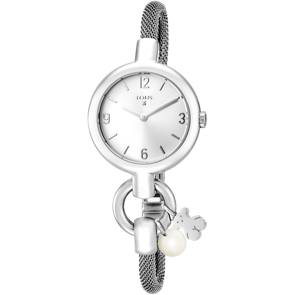 Reloj analógico Hold Charms de acero image number 0