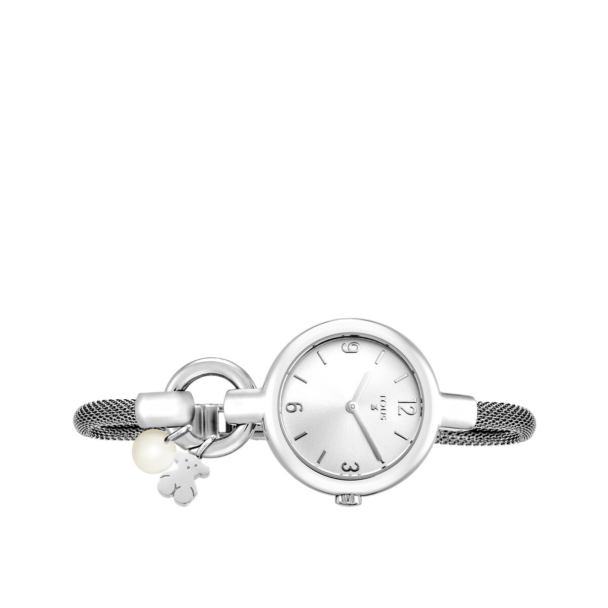 Reloj analógico Hold Charms de acero image number 1