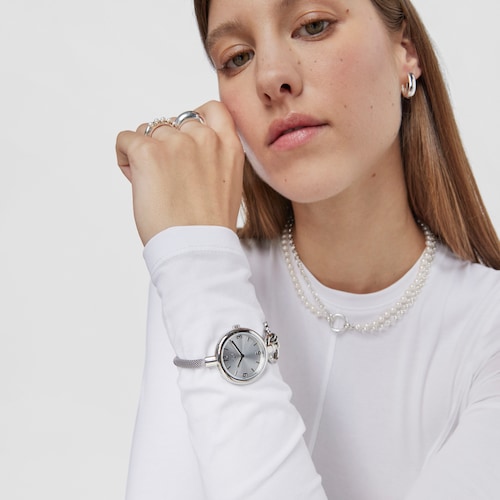 Reloj analógico Hold Charms de acero