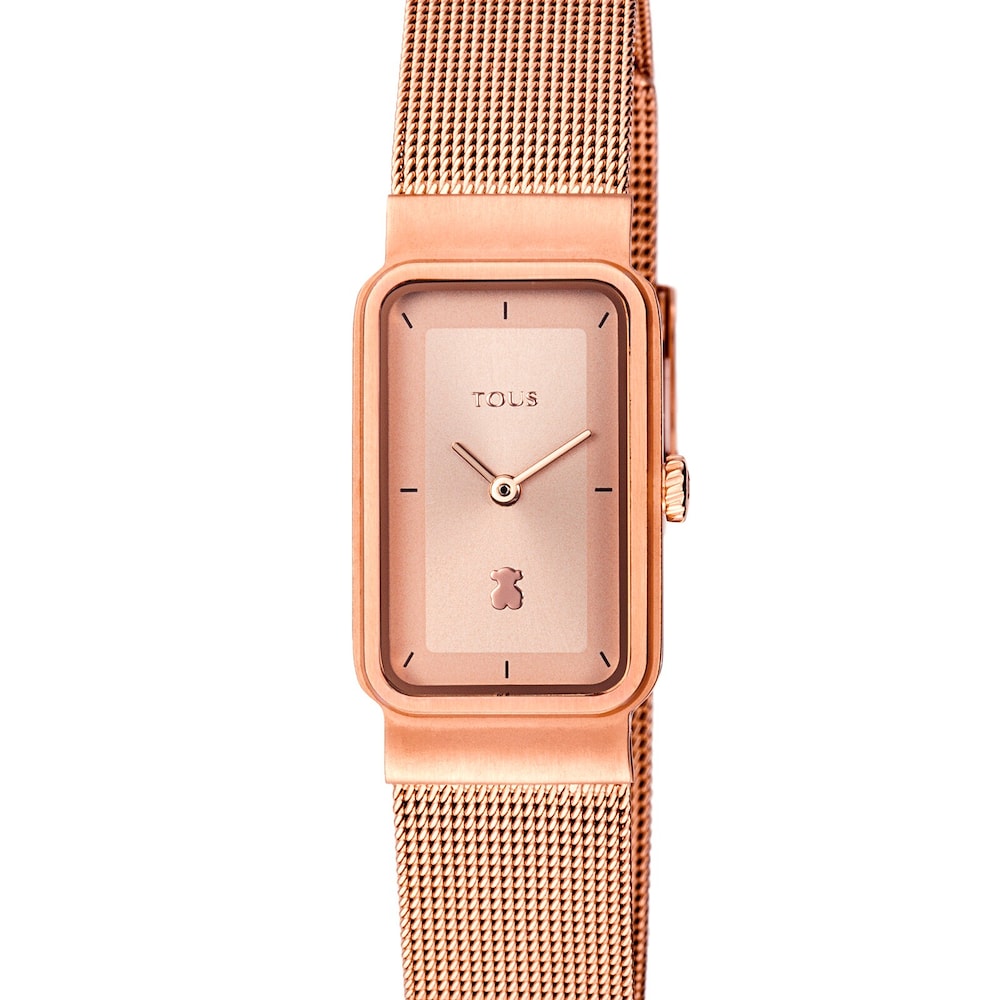 Rose IP Steel Squared Mesh Watch