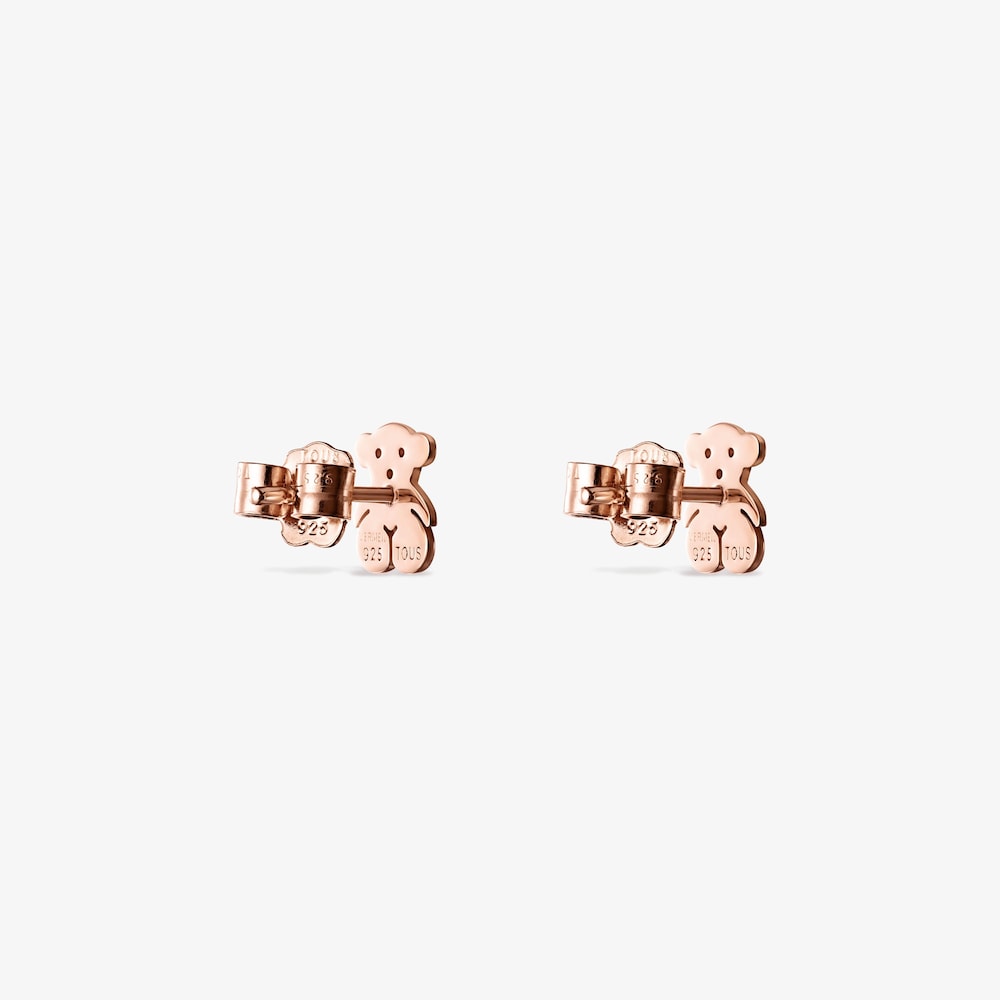 Aretes Sweet Dolls con ba&ntilde;o de oro rosa 18 kt sobre plata