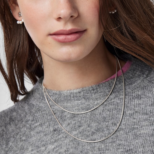 Collaret cord&oacute; de plata, 40 cm Chain