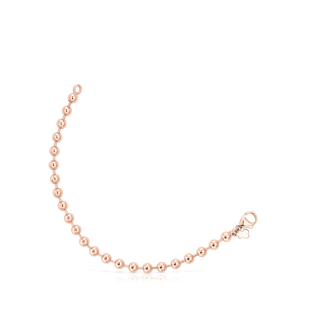 Pulsera TOUS Basics con ba&ntilde;o de oro rosa 18 kt sobre plata