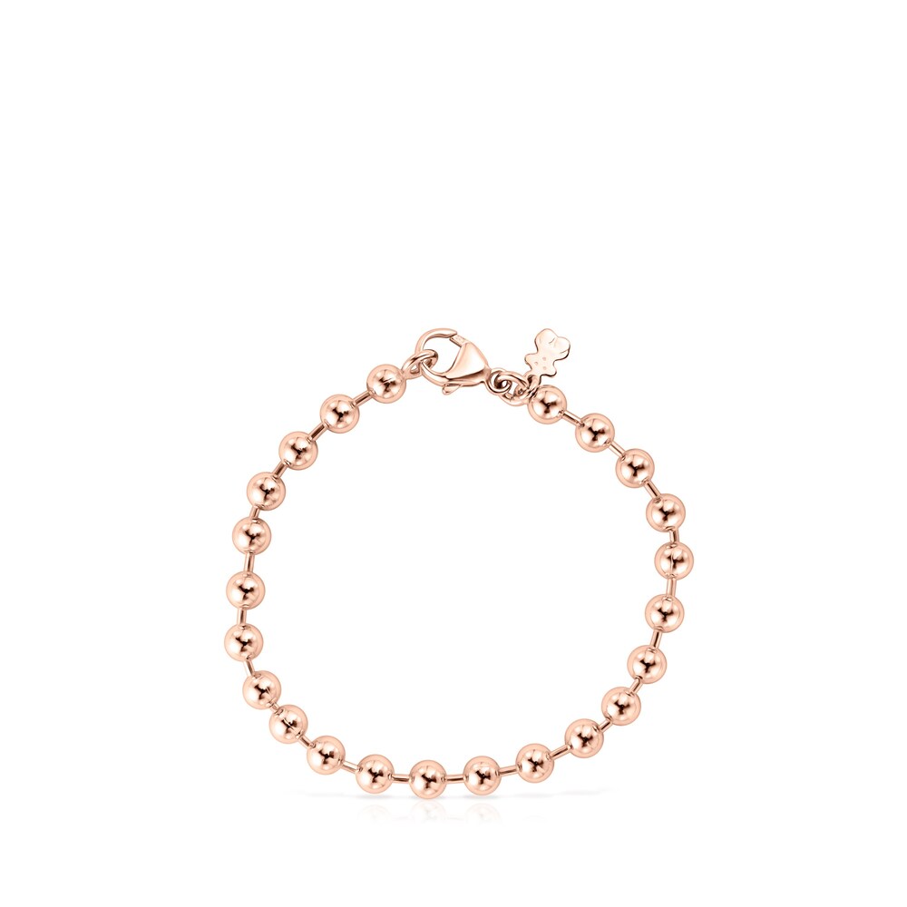 Pulsera TOUS Basics con ba&ntilde;o de oro rosa 18 kt sobre plata