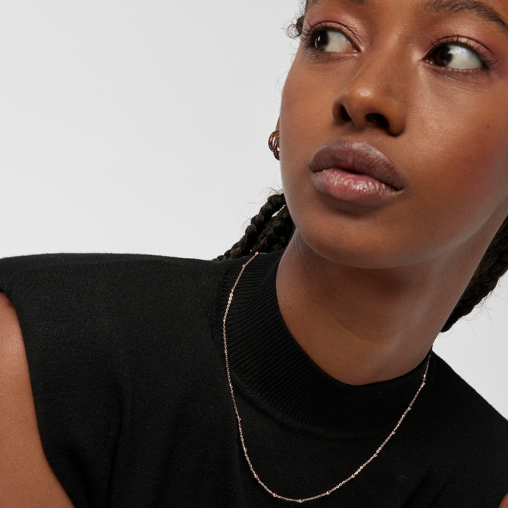 Rose Vermeil Silver TOUS Chain Choker 45cm