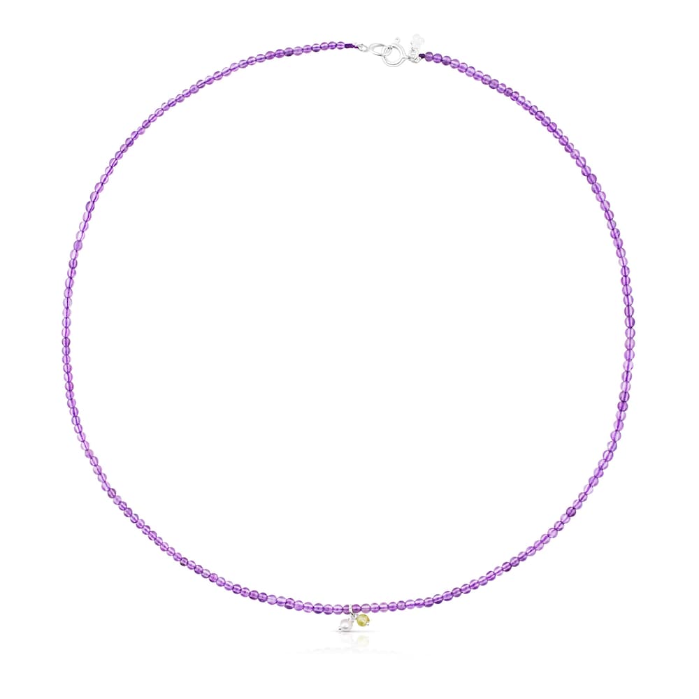Collar Camille de Amatistas y Plata con Aventurina y Perla image number 0